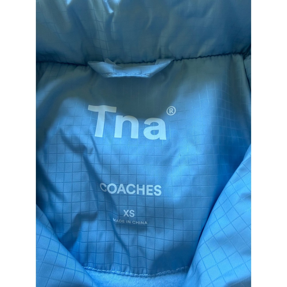 Tna Aritzia Baby Blue Grid Ripstop Insulated Coaches Jacket Womens XS 101125 - Picture 3 of 9